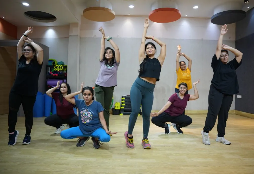 Energetic dance fitness session